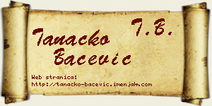 Tanacko Bačević vizit kartica